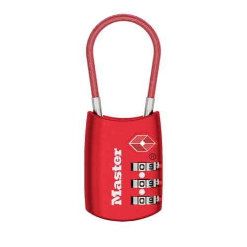Master Lock 4688DRED TSA Accepted Cable Luggage Lock, Red by Master Lock