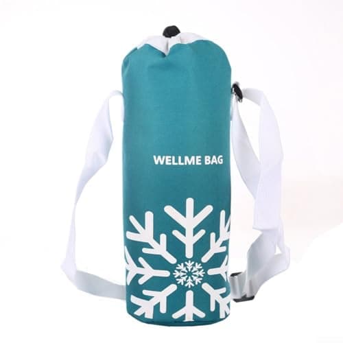 Insulated Bottle Carrier for Water Bottles and, Crossbody Cooler Bag with Shoulder Strap, Portable Thermal Sleeve for Hiking Picnic Travel, Red Black Blue(New light blue)