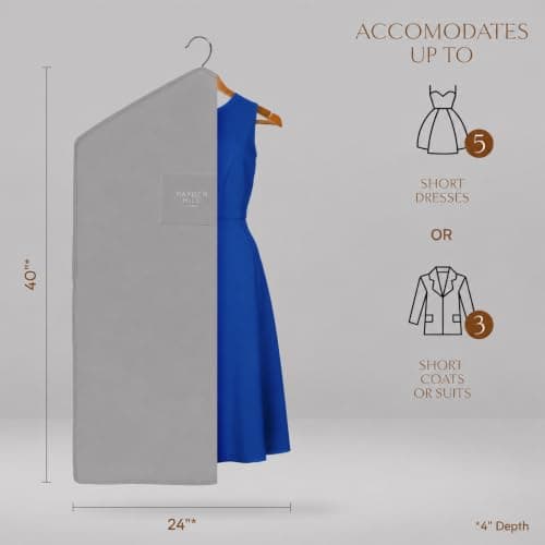 Hayden Hill Luxury Organic Cotton Garment Bag for Hanging Clothes Short 40" — view 2