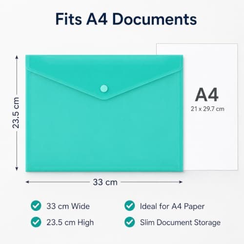1ABOVE A4 Popper Wallets 5 Assorted Colours Plastic Document Folders — view 2