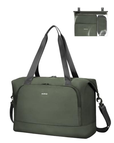 ECOHUB for Easyjet Cabin Bag 45x36x20, Underseat Foldable Travel Duffel Bag, Hand Luggage Holdall Bag for Airlines with Wet Pocket, Carry on Overnight Weekend Bag for Women Green Patent Pending