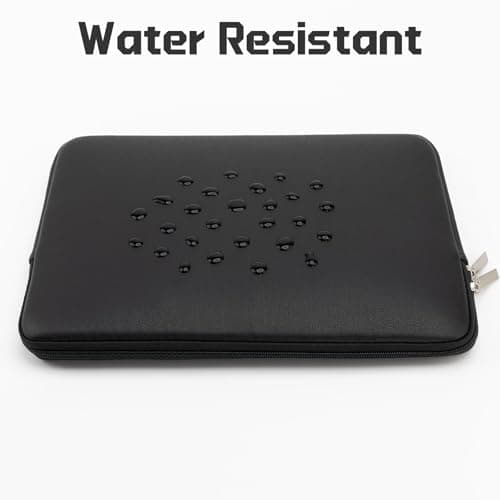 jooeer 15.6 Inch Laptop Sleeve Case for 15.6" Notebook Chromebook, Protective Waterproof PU Leather Cover Slim Padded Computer Bag, Black — view 5