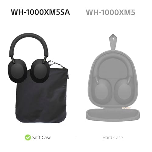 Sony WH-1000XM5SA Special Edition Soft Case Premium Noise Cancelling Wireless Over-Ear Headphones, Bluetooth, Clear Call Quality, Hi-Res Audio, Up to 30hr Battery Life, iOS & Android - Black — view 3
