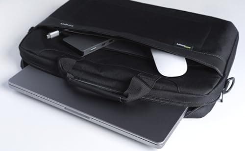 Targus GeoLite Advanced Laptop Briefcase – 16” & 17.3” Sizes – Lightweight, Durable & Water-Resistant Topload Case with Adjustable/Removable Shoulder Strap – Black — view 6