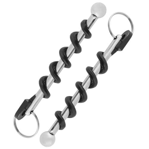 Macupon Stainless Steel Black Mini Portable Waiters Corkscrew with Keychain, 2 Pack, Perfect for Travel, Wine Lovers, Waiters & Bartenders