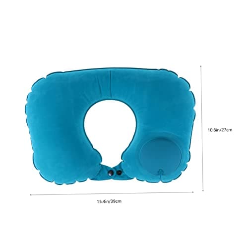 VOSAREA Inflatable U-shaped Neck Cushion Travel Pillow Neck Support and Eye Mask, Soft Auto-inflating Rest Pillow Set for Comfortable Sleep and Relaxation, Blue 4pcs Travel Comfort Kit — view 2