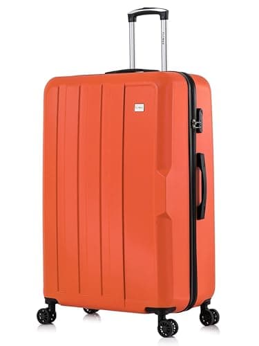 FLYMAX XL 32" Extra Large Suitcase 4 Wheel Lightweight Luggage Hard Shell Check in Hold Travel ABS 143 Litre Capacity Travel Case with 3 Digit Combination Lock + Telescopic Handle Red
