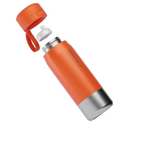 Wessper Steel Water Bottle with Water Filter 700 ml,BPA-free, Thermos Flask with Disc Water Filter, Drinking Bottle Ideal for Sports, Cycling, Fitness- Orange — view 3