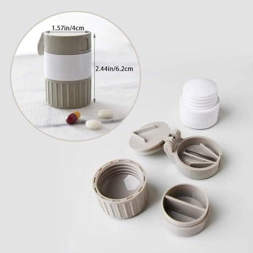 4-in-1 Pill Crusher, Cutter & Grinder, Travel Pill Organiser, Portable — view 4
