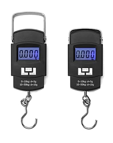 QWORK® Portable Luggage Scale 50kg, Suitcase Weighing Scales, Digital Luggage Scales, Perfect For Measuring Fish, Luggage, Family Life, Batteries Not Included — view 2