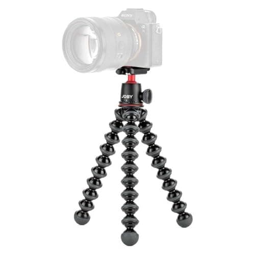 JOBY GorillaPod 3K Kit, Compact 3K Stand and Ballhead for Compact Cameras, Travel Tripod Kit for Cameras, Holds Devices up to 3 Kg, JB91507-BWW, Made in Italy, Black/Charcoal