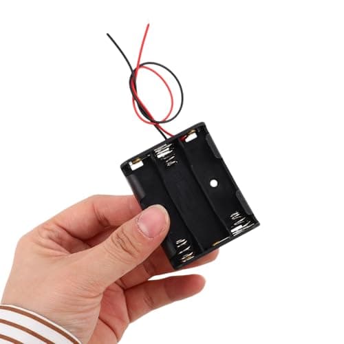 Aa Battery Holder Case 3 Slots Black Plastic Battery Box — view 3