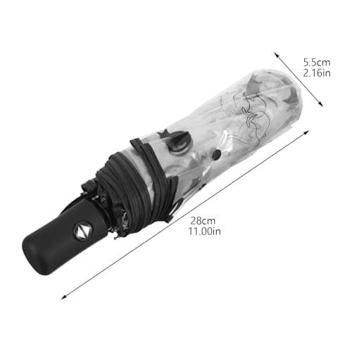 SOIMISS Lightweight Iron for Hanging and Travel for Compact out Sturdy Automatic to Folding Umbrella Portable Easy Store Pvc Materials Women Rain — view 2