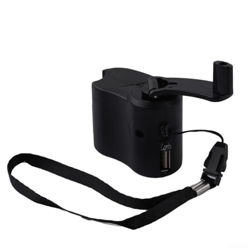 Phone Charger, Portable Hand Crank Charger, Portable Mobile Phone Charger, USB Port Charger Power Bank, For Outdoor Hiking Camping Manual Power Supply(Black) — view 6