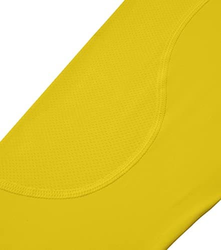 TCA Men's SuperThermal Compression Base Layer Football Running Top Long Sleeve Thermal - Mock Neck - Sonic Yellow, L — view 4