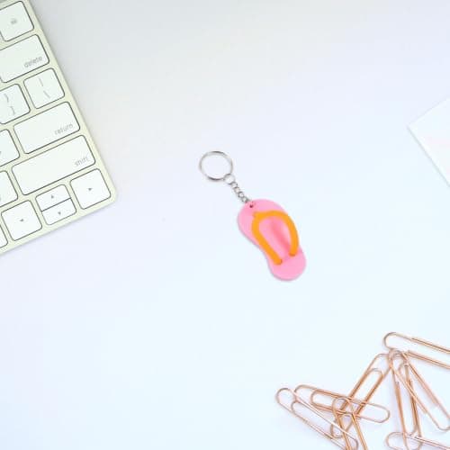 6pcs Mini Slippers Keychain Cute Colorful Sandal Keyring for Travel — view 6