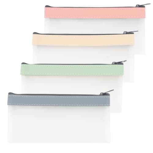 Wanciler 4Pcs Clear PVC Pencil Cases for Exams