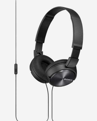 Sony MDR-ZX310AP On-Ear Overhead Wired Headphones with Microphone, Swivel Fold, 3.5mm Headphone Jack - Metallic Black — view 2