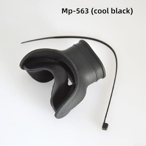 QuivyLivy Silicone Snorkel Mouthpiece with Tongue Rest for Scuba Diving Regulators, Comfortable Bite Guard to Reduce Jaw Fatigue, Secure Zip Tie Slots, (Cool Black) — view 2