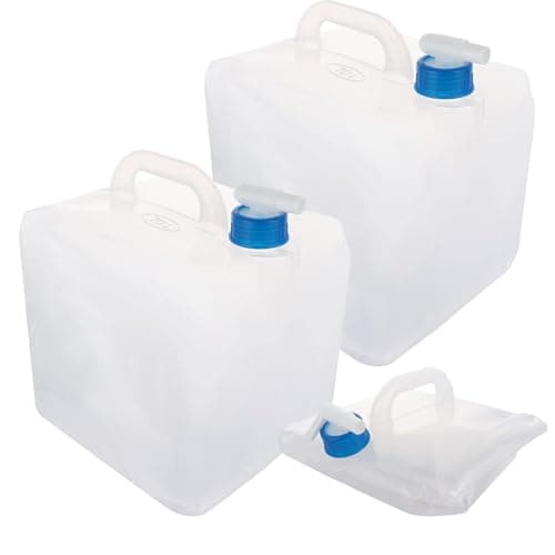 ASelected 2 Pcs Collapsible Water Container 10L Water Container with Faucet Portable Camping Water Containers for Sport, Hiking, Camping, Picnic White