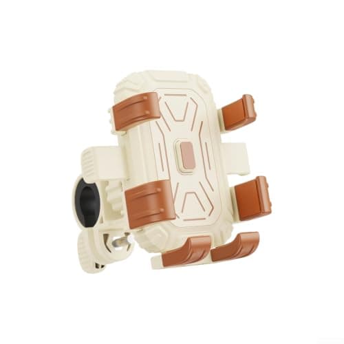 Metal Arm Motorcycle Phone Mount 20-32mm Handlebar Grip(Cream white) — view 5