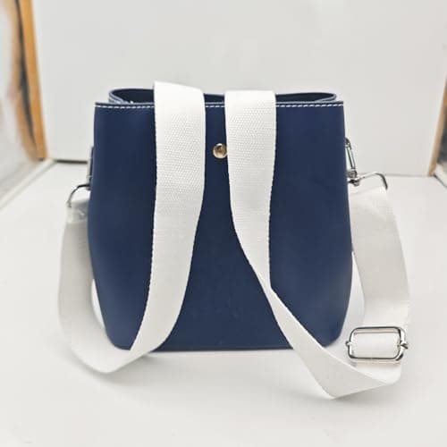 Hibate 1.5" Wide Cotton Replacement Crossbody Bag Strap for Women's Handbags Shoulder Straps - White/Silver Hardware — view 4