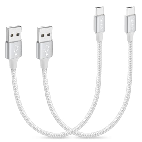 Huukein Short USB C Charger Cable [0.3M, 2Pack], Short USB A to USB C Cable