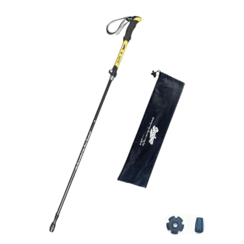 Collapsible Hiking Trekking Poles,140cm Retractable Walking Poles with EVA Grips & Adjustable Wristband,Foldable Non Slip Hiking Sticks for Backpacking Mountaining (yellow,1 pack)