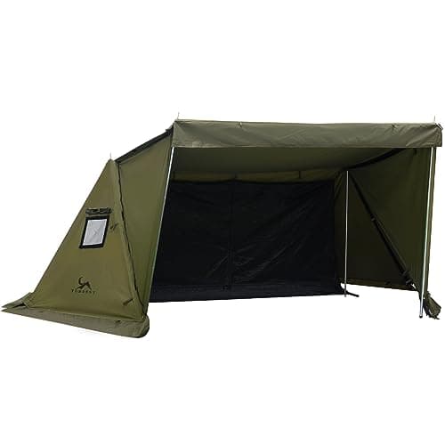 TOMOUNT Solo Tent Cotton 1 Person Minilite Shelter Tent with Inner Tent and Oven Hole for Tent Stove 4 Seasons Camping Tent for Outdoor, Camping, Hiking, Trekking
