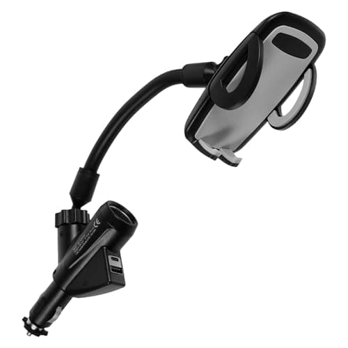 SOIMISS Dual USB Port Car Charger Mobile Phone Mount Dashboard Cigarette Lighter Socket Bracket 11.00 cm Anti Scratch Padding for Navigation Devices Vehicle Interior Autos Accessories 12V 24V