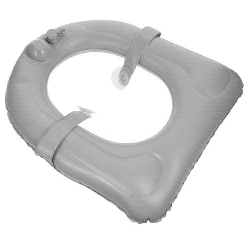 IFANLANDOR Inflatable Toilet Seat Riser for Travel and Outdoor Camping for Elderly Soft PVC Cushion Pad with Anti-Slip Suction Cups Easy to Clean Portable Seat Cushion