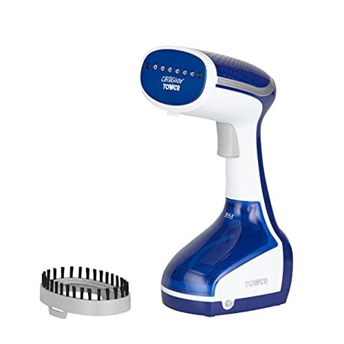 Tower Garment Steamer 1000W, Handheld Clothes Steamer for Travel, Compact Design, 200ml Tank, Vertical & Horizontal Steam, Quick Crease Removal, Blue (T22014BLU) — view 2