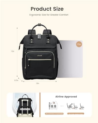 LOVEVOOK Laptop Backpack Womens 17.3 Inch Rucksack School Bag for Ladies — view 5