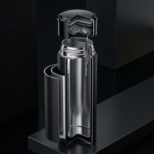 500ml Smart Vacuum Insulated Stainless Steel Water Bottle with LCD Temperature Display, Double Wall Leakproof Thermal Flask for Hot & Cold Drinks, Reusable Travel Bottle (Black) — view 2