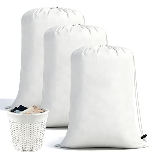 Yuaerbuo Extra Large Laundry Bags Drawstring 60×90cm/ 24"x 35", Ultra Light Foldable Travel Laundry Bag Reusable Dirty Clothes Washing Bags Fits Most Baskets Hampers as Liner(3 pcs)