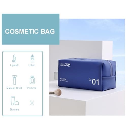 Lkw Ogechi PVC Waterproof Toiletry Bag, Portable Travel Makeup Bag with Handle, Lightweight Cosmetic Bags, Small Travel Wash Bags for Women and Men, Swimming, Gym — view 6