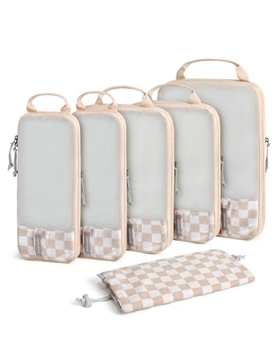 BAGSMART 6pcs Compression Travel Packing Cubes for Suitcases Backpack