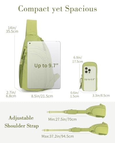 Cross Body Bag Women Shoulder Sling Bag Men with Anti-theft RFID Blocking Pocket Travel Crossbody Bag with Phone Pocket and Water Bottle Pocket, Green — view 5