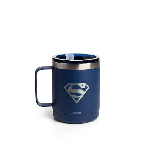 Smartshake Bohtal Insulated Coffee Mug 12 oz, Double Wall Vacuum Insulated Mug with Lid, Leakproof BPA-Free Stainless Steel Coffee Cup, Travel Mug for Hot & Cold Beverages -Superman Logo