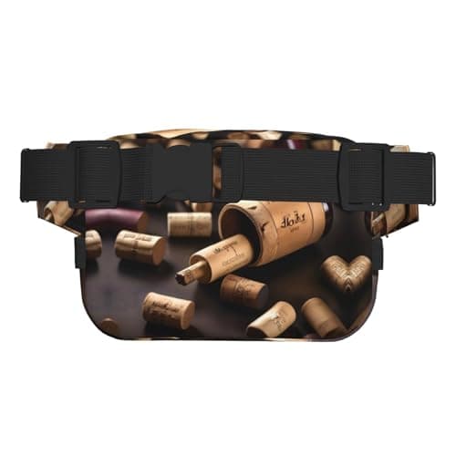 Wine Bottle Cork print Womens Fanny Pack Everyday Hip Pouch Waist Bag for Travel Outdoor Running Hunting for Adult, Black, One Size — view 2