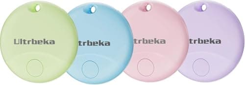 Ultrbeka Air Tracker Tag 4 Pack, Bluetooth Item Finder for Keys, Wallet, Luggage and Bags, MFi Certified, Works with Apple Find My, IP67 Waterproof Smart Tracker with Replaceable Battery