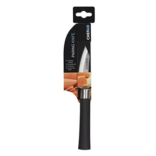 Chef Aid Stainless Steel Paring Knife, 3 Inch – Soft Grip Handle for Precision Cutting, Ideal for Peeling and Detailed Food Prep