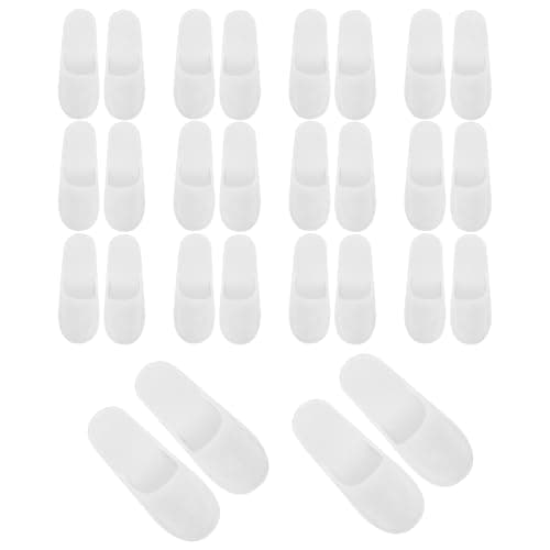 RESTALLADNWEST 14 Pairs Disposable Spa Slippers - White Closed Toe Hotel/Guest Slippers for Women & Girls - Perfect for Parties, Travel, Home & Hotel Use