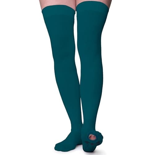 FITLEGS - Grip Anti-Embolism Open-Toe Compression Stocking 18 mmHg, M, Teal