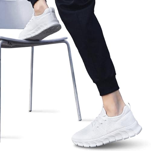 Mens Trainers Running Shoes Slip on Sneakers Walking Gym White Size 10.5 — view 2