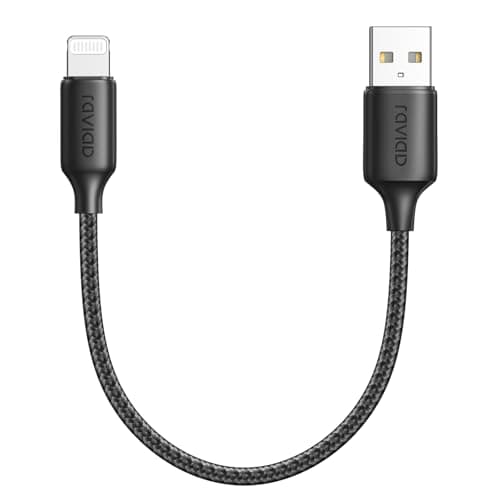 RAVIAD iPhone Cable Short [30CM, MFi Certified]Nylon Braided iPhone Charger