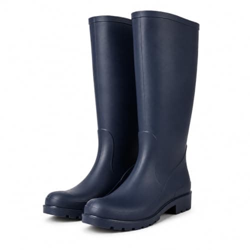A2Z Mens Navy Tall Wellington Rain Boots Outdoor Rubber Treaded Sole