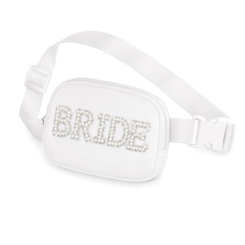 White Bride Fanny Pack with Pearl Letters for Hen Party Events