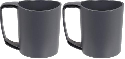 Lifeventure Ellipse Reusable Mug for Camping, Travel & Outdoor - Graphite (Pack of 2)