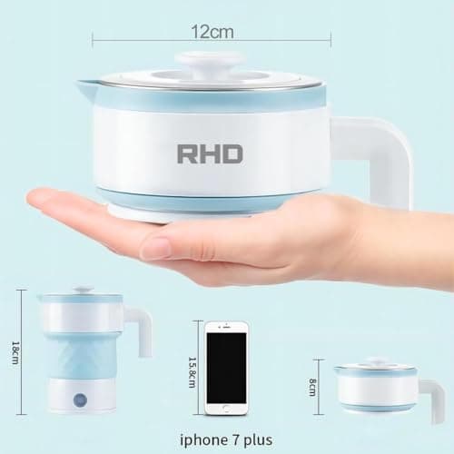 Travel Portable Foldable Electric Kettle, 0.7L Small Camping Kettle, Blue — view 2